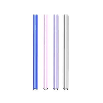 Four colorful straws on a white background