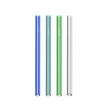 Four colorful straws on a white background