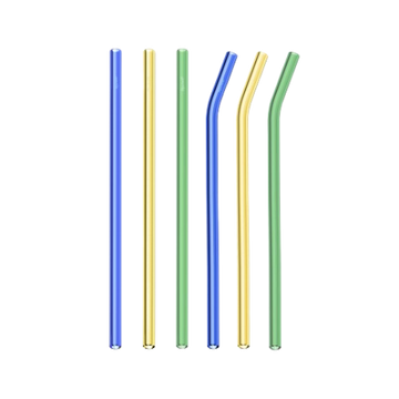 Set of colorful metal straws on a white background